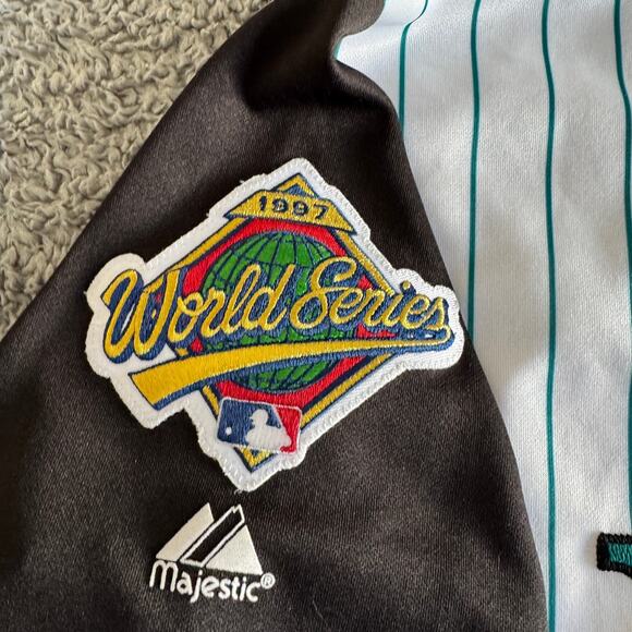1997 Majestic Bobby Bonilla MLB Florida Marlins World Series Jersey Men's XL - Picture 4 of 11